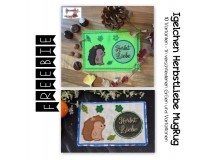 ITH Stickdatei - Mug Rug Herbstliebe Igelchen